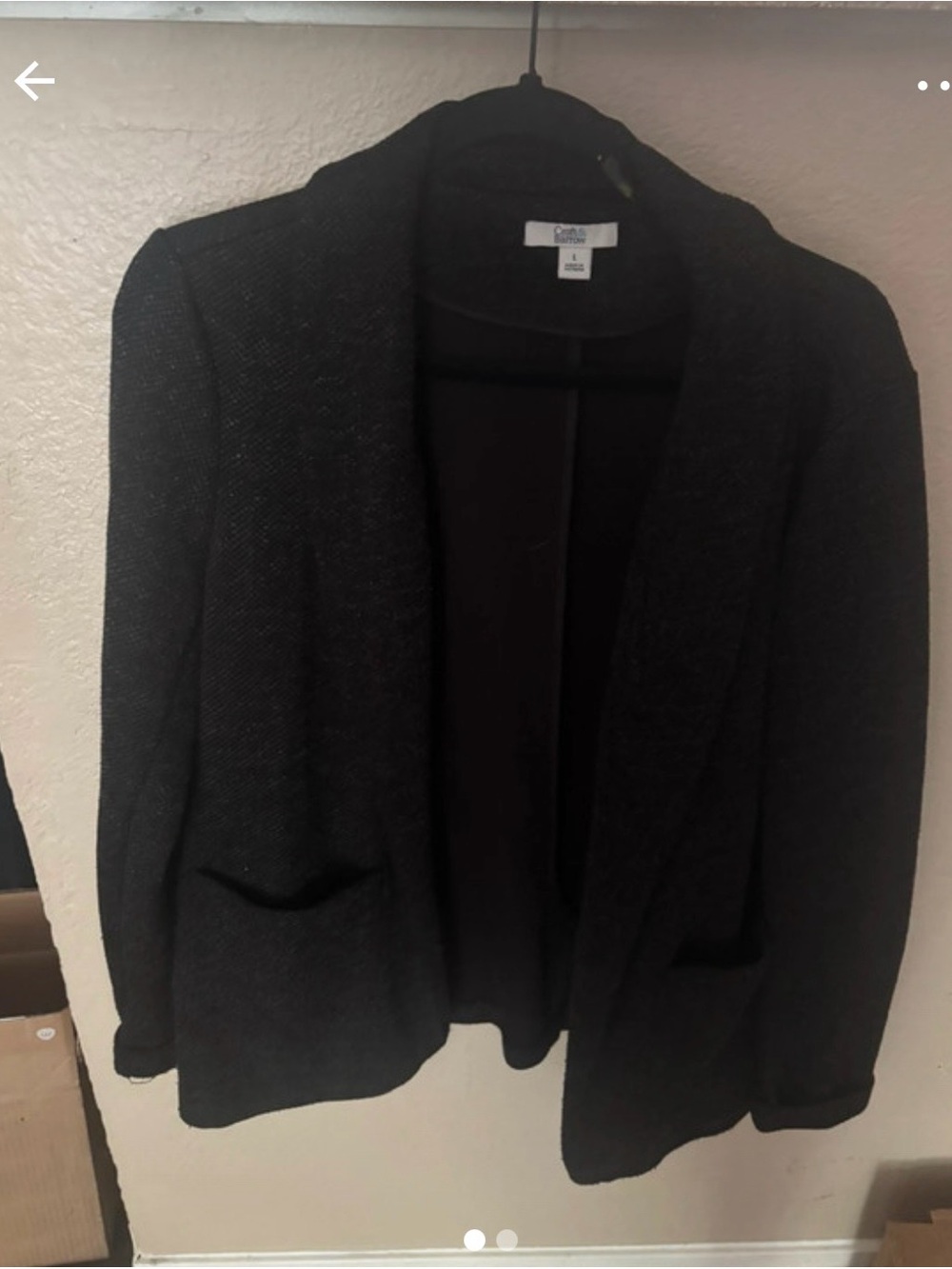 croft & barrow Charcoal Open-Front Blazer Jacket